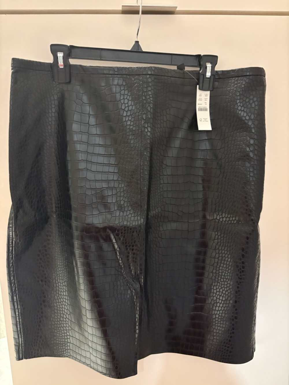 J. Crew Pencil Skirt in Croc-Embossed Faux Leather. Size 16. New with tags.